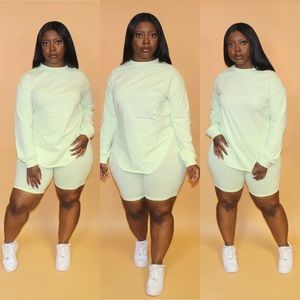 Long Sleeve Biker Short Set